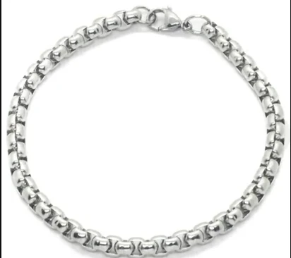 Pulsera de acero quirurgico eslabon rolo cuadrada 3.5mm 21cm